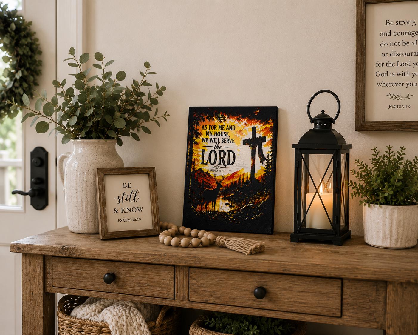 Joshua 24:15 Christian Wall Art | 3D Printed Scripture Decor, Faith Home Decoration
