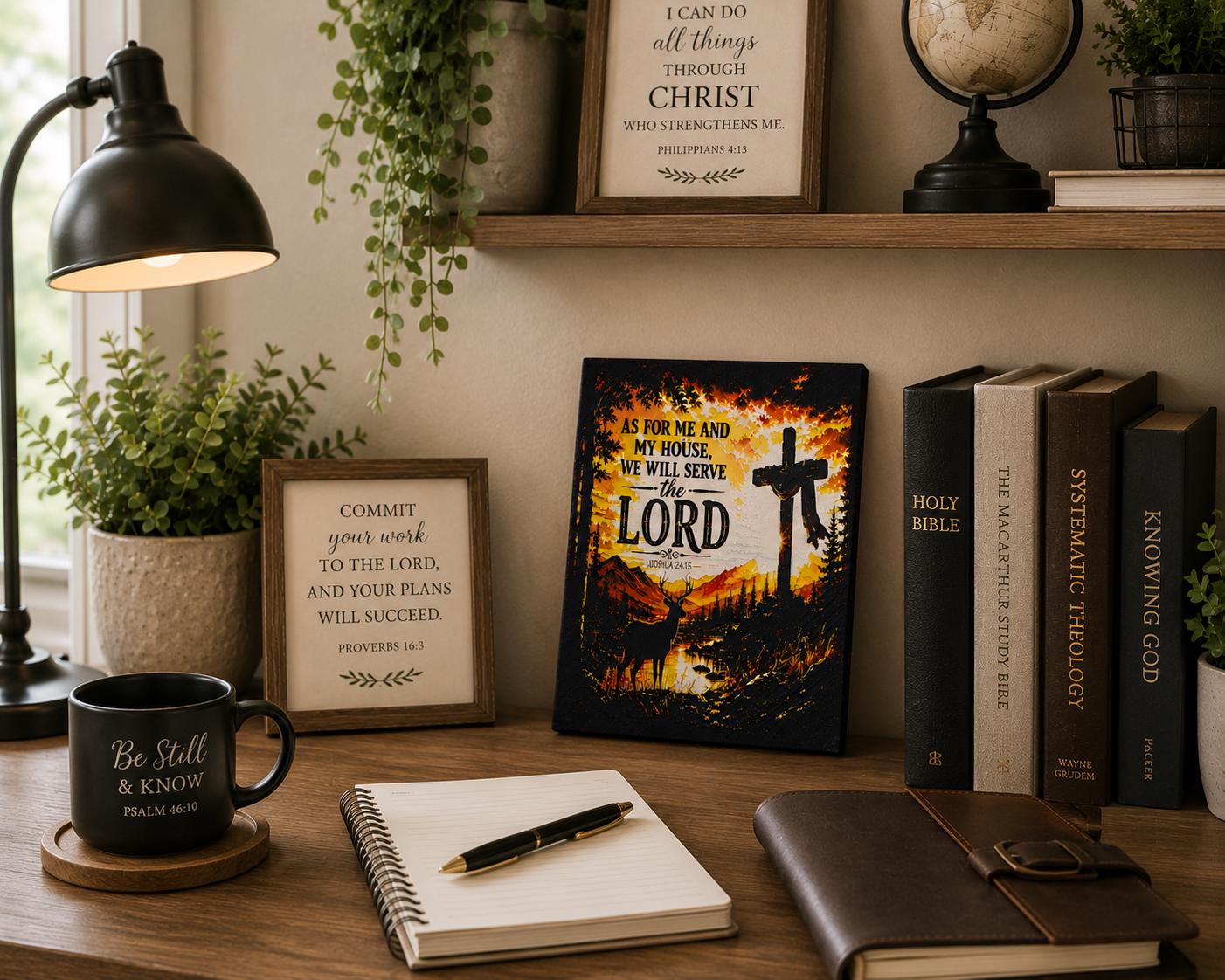 Joshua 24:15 Christian Wall Art | 3D Printed Scripture Decor, Faith Home Decoration