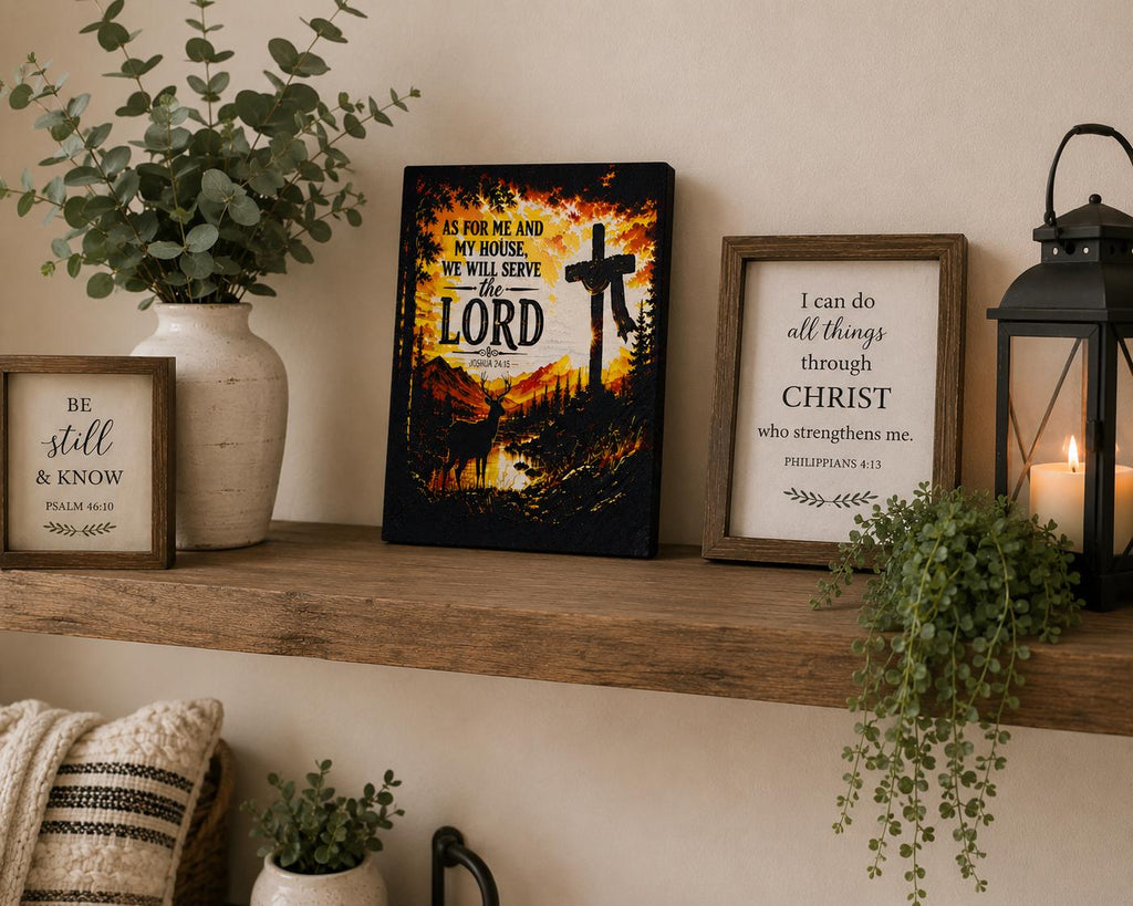 Joshua 24:15 Christian Wall Art | 3D Printed Scripture Decor, Faith Home Decoration
