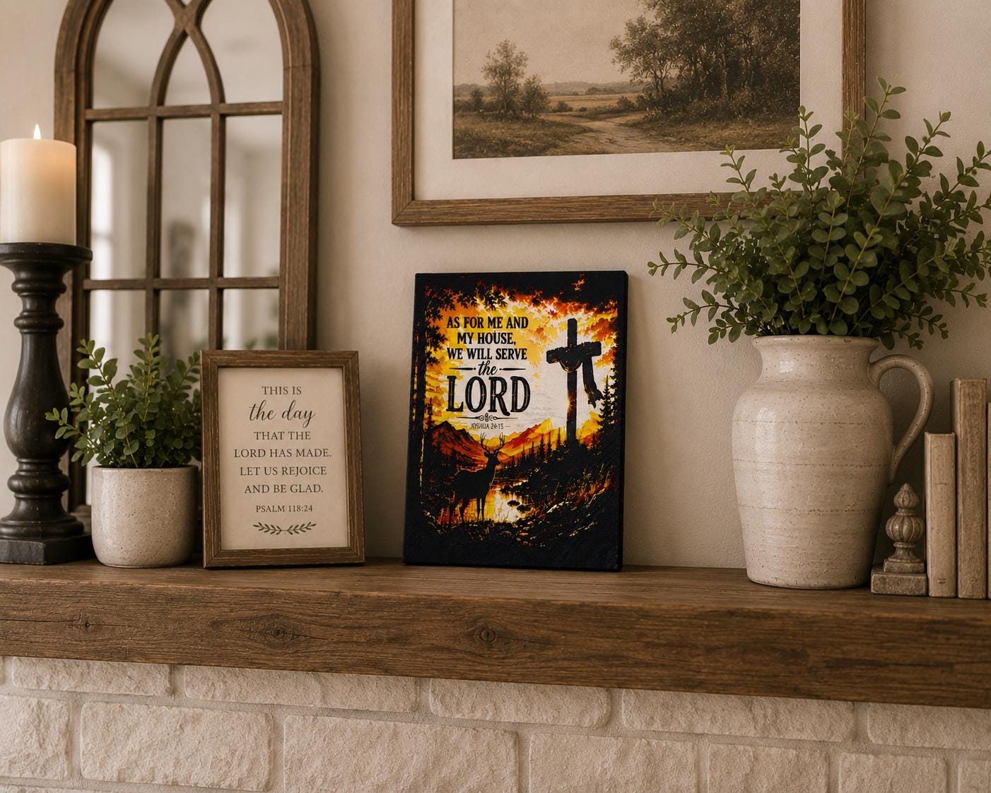 Joshua 24:15 Christian Wall Art | 3D Printed Scripture Decor, Faith Home Decoration