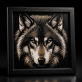 3D Hueforge Wolf Portrait | Framed Wildlife Wall Art, Rustic Cabin Decor (8x8)