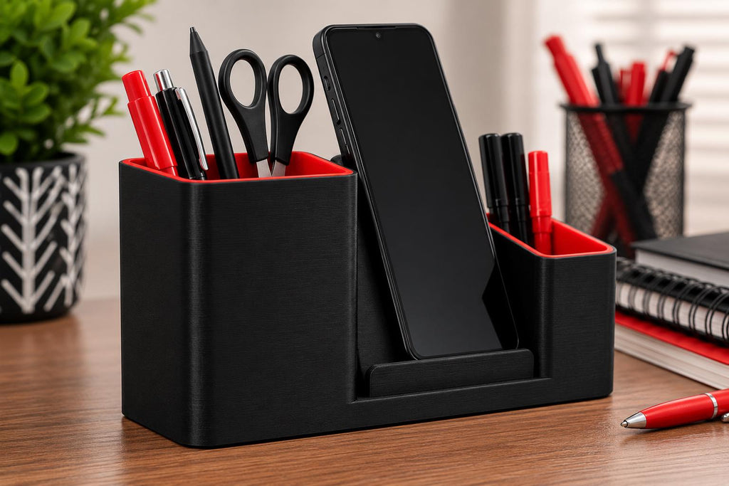 3D Printed Teacher Desk Organizer | Phone Stand, Pen Holder, Classroom Accessory