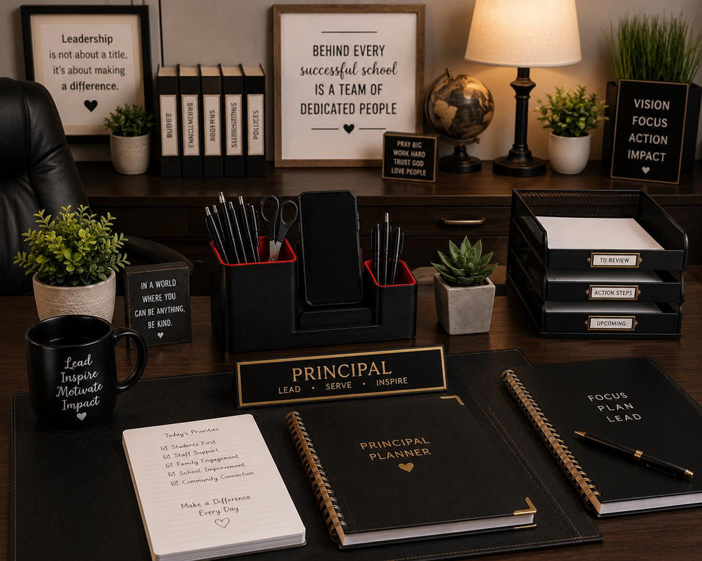 3D Printed Teacher Desk Organizer | Phone Stand, Pen Holder, Classroom Accessory