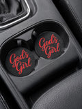 God's Girl Car Coasters | Set of 2 | Christian Car Accessories | Custom Colors