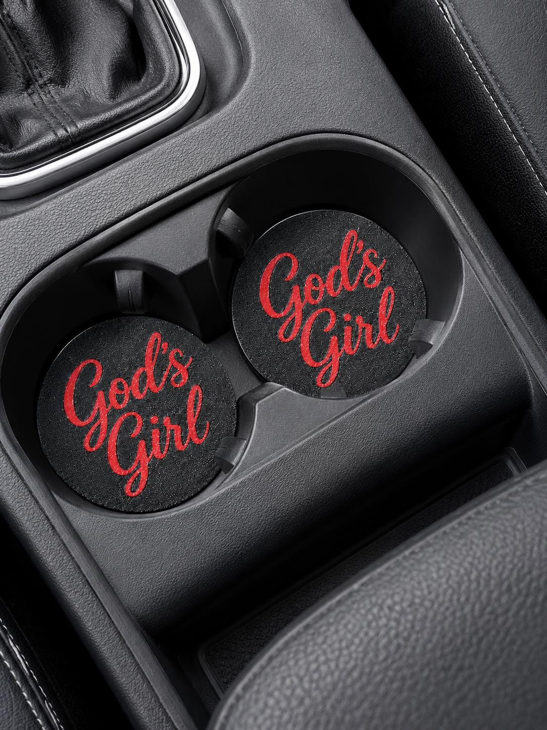 God's Girl Car Coasters | Set of 2 | Christian Car Accessories | Custom Colors