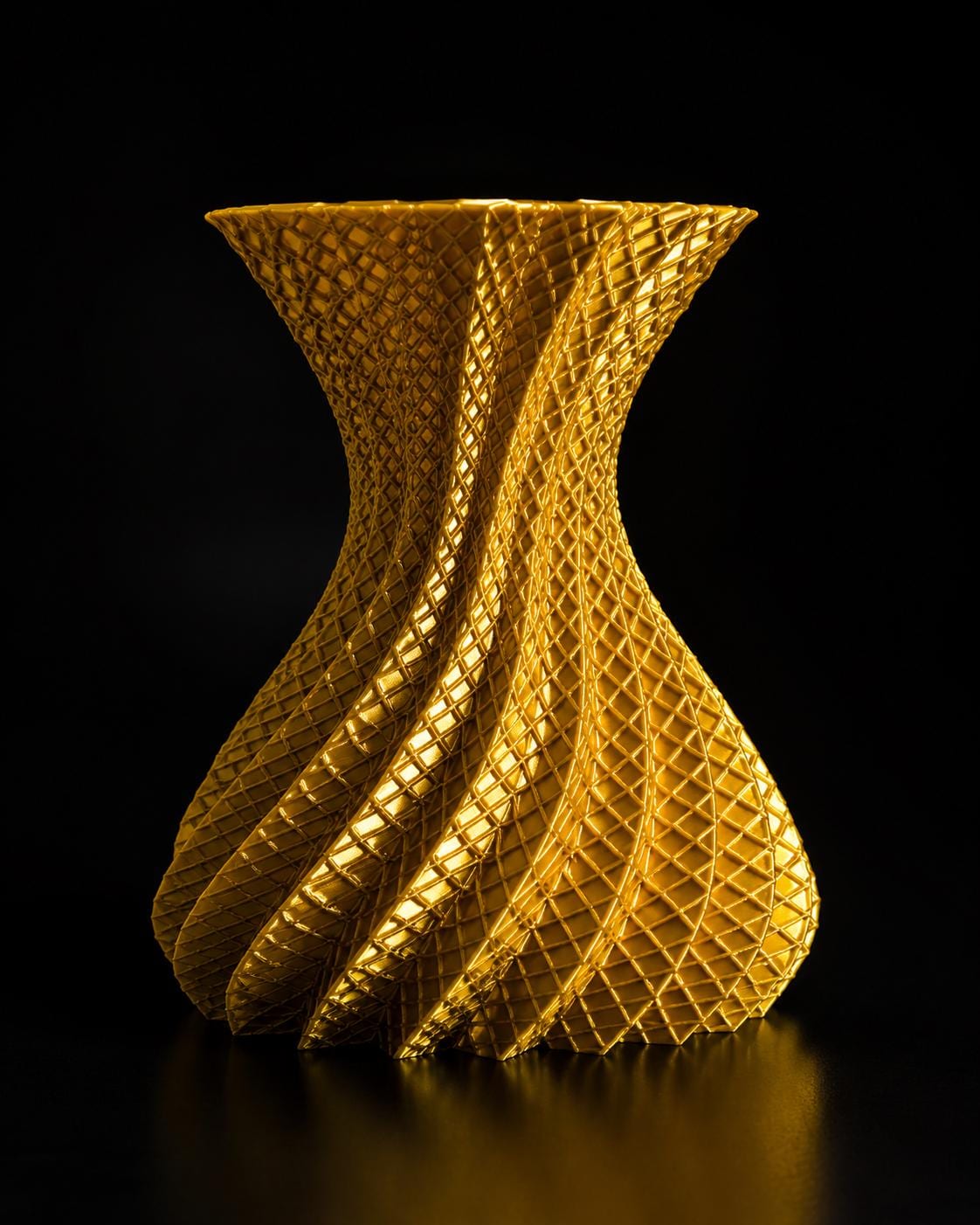 Gold Spiral Vase | Geometric Vase | Modern Home Decor | 3D Printed Centerpiece