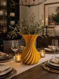 Gold Spiral Vase | Geometric Vase | Modern Home Decor | 3D Printed Centerpiece