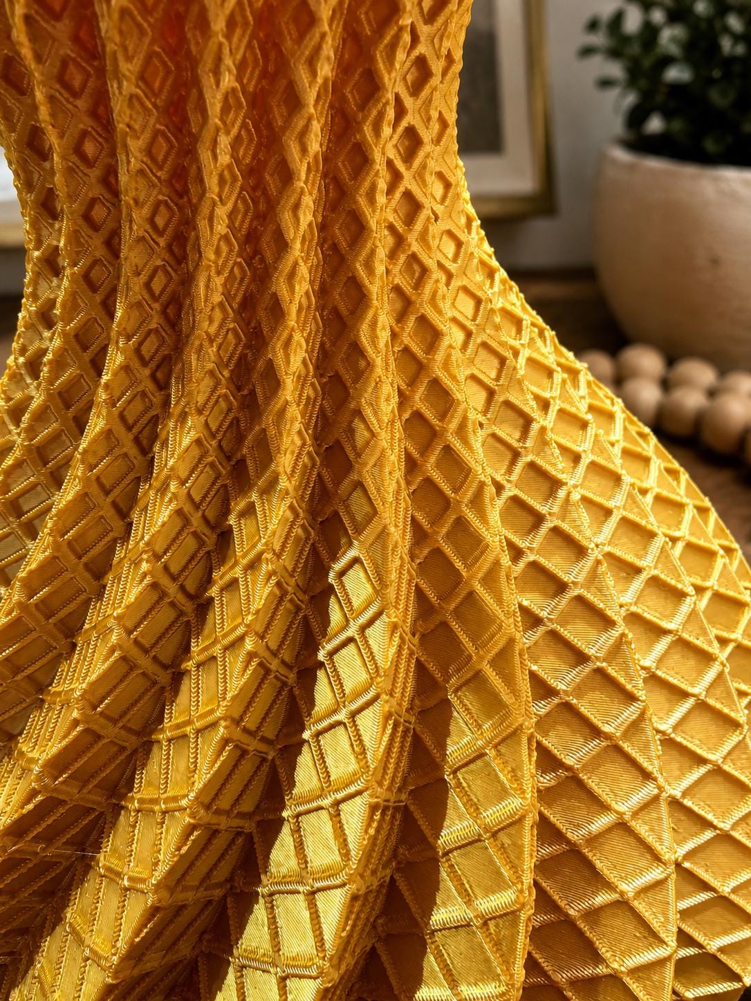 Gold Spiral Vase | Geometric Vase | Modern Home Decor | 3D Printed Centerpiece