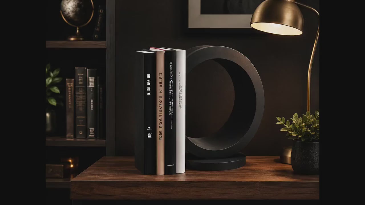 Modern Crescent Bookend | Minimalist Desk Decor