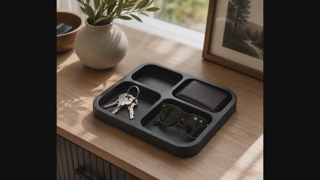 Modern Valet Tray Organizer | Entryway Catchall Tray for Keys & Wallet