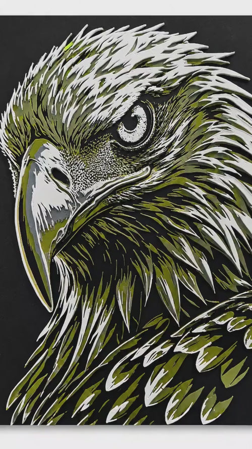 3D Printed Bald Eagle Wall Art | Raised Detail Wildlife Decor (7x9.5")