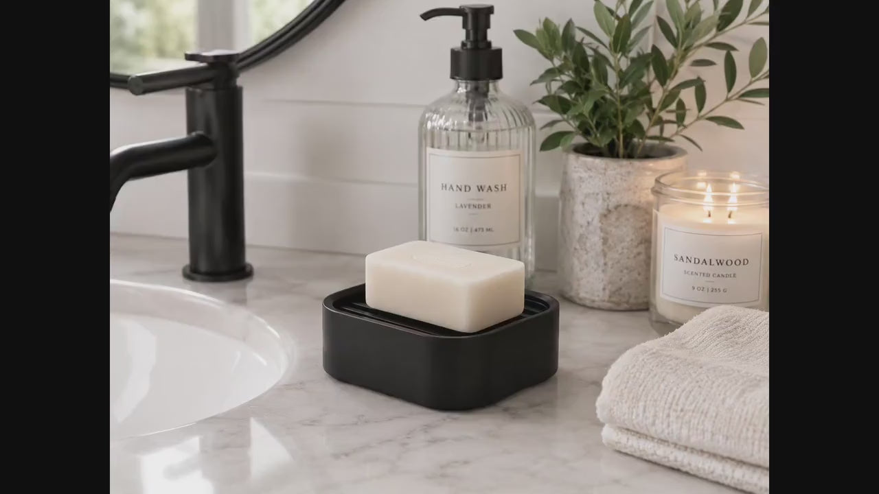 Modern Soap Dish with Drainage Tray | 3D Printed Bathroom Soap Holder