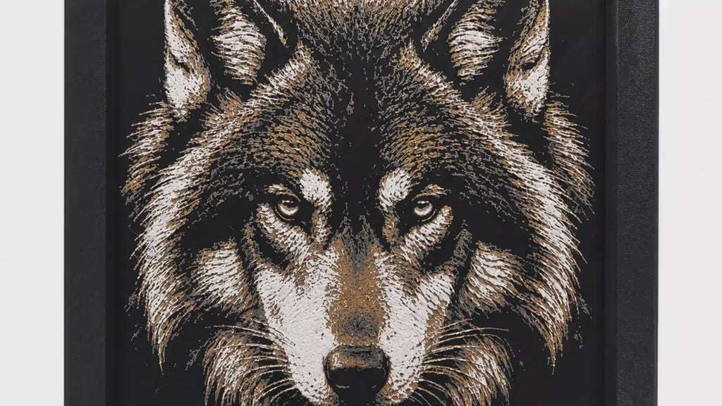 3D Hueforge Wolf Portrait | Framed Wildlife Wall Art, Rustic Cabin Decor (8x8)